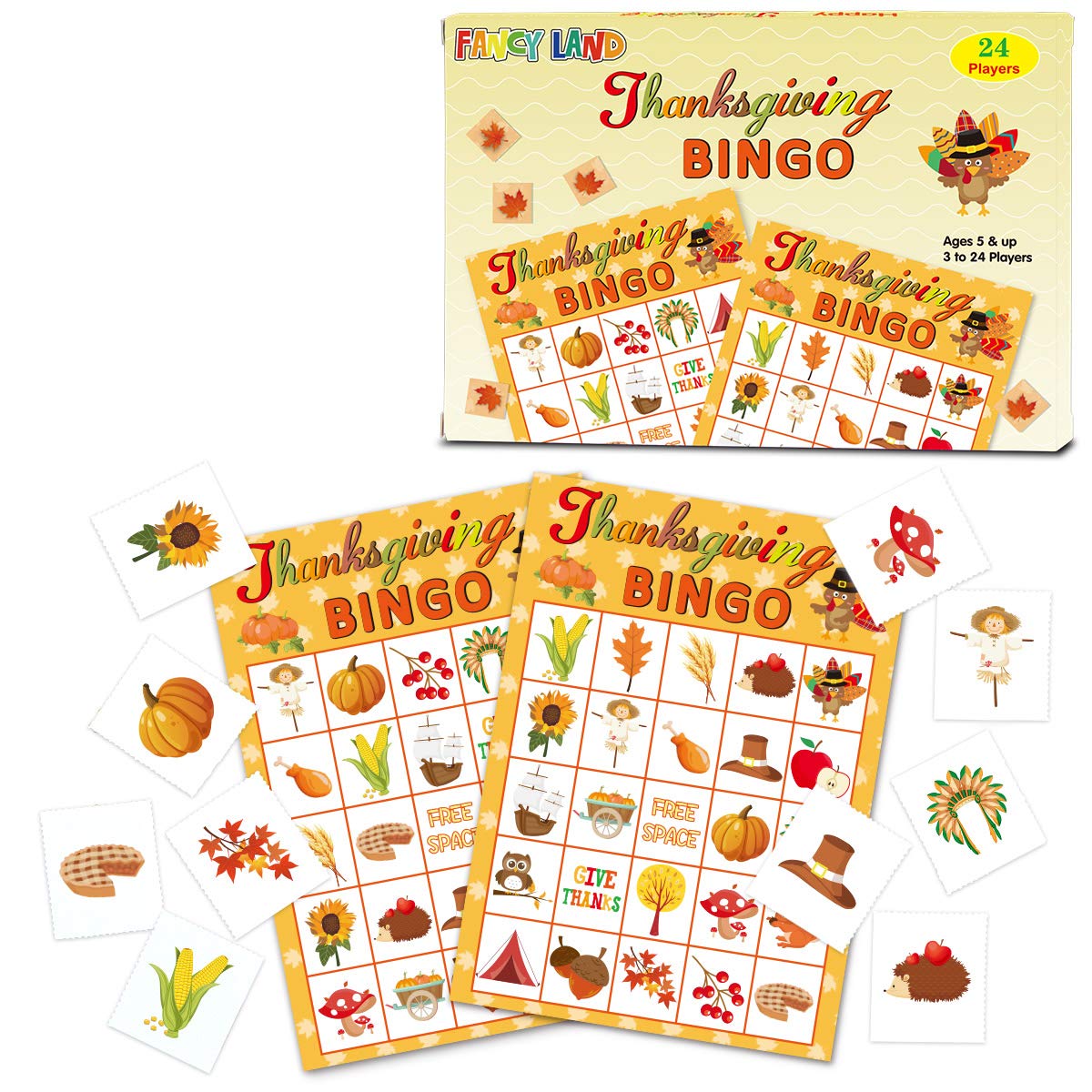 Foto 3 pulgar | Venta Internacional - Juego De Bingo De Acción De Gracias Fancy Land Para 24 Jugadores Para Niños