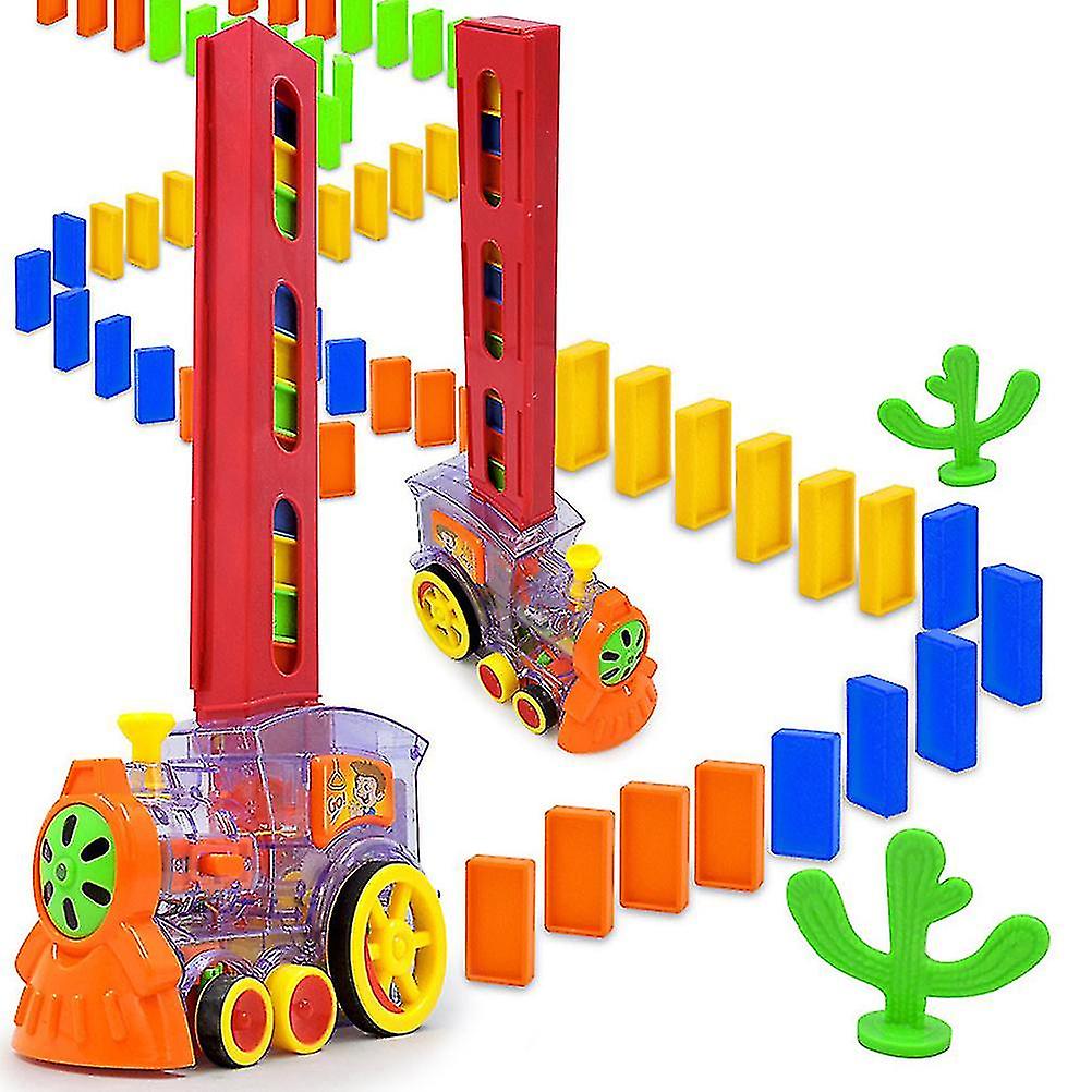 Foto 3 pulgar | Venta Internacional - Juego De Juguetes Domino Train De 83 Piezas Para Niños Con Tren, Dominó Y Cactus