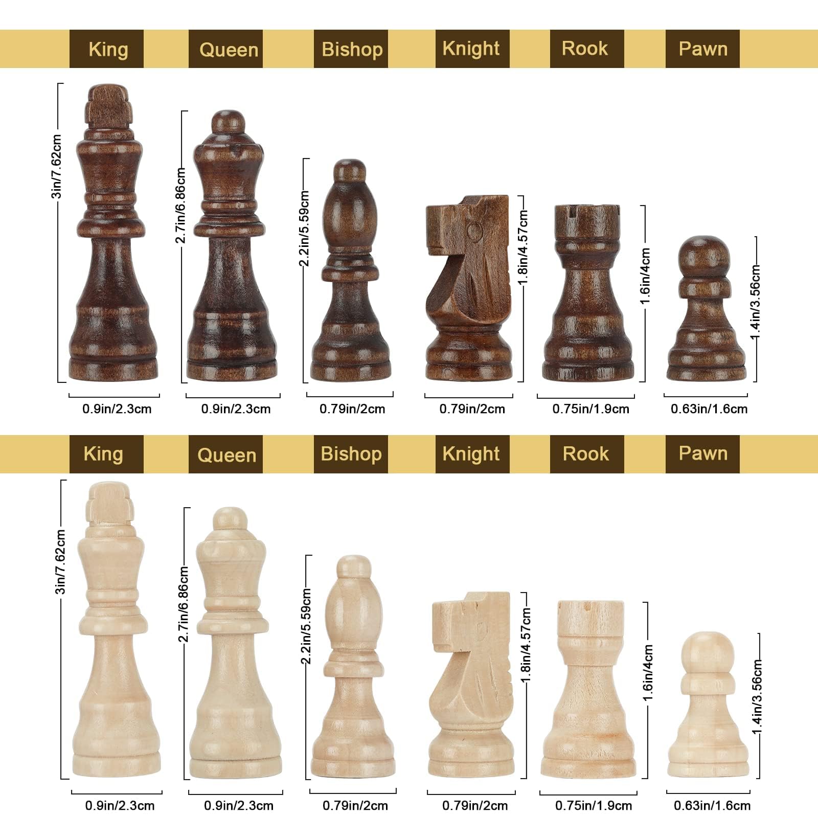 Foto 5 pulgar | Venta Internacional - Juego De Tablero De Ajedrez Hurdaos Magnético De Madera De 38 Cm Con Manual
