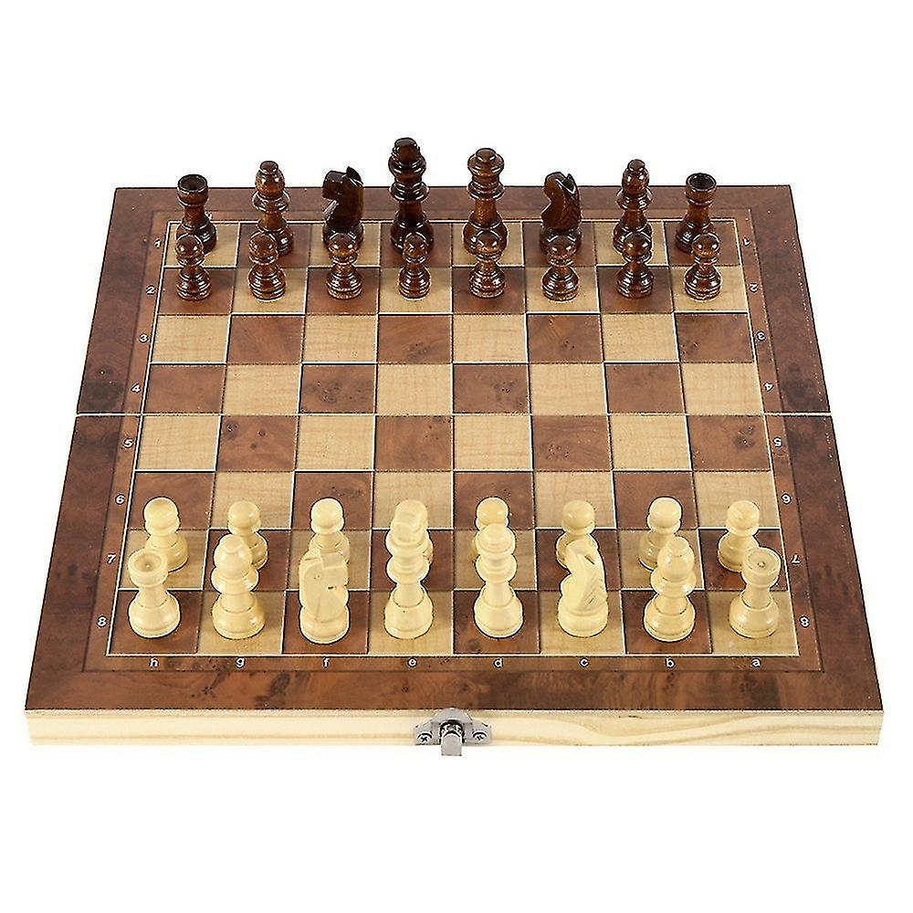 Foto 3 pulgar | Venta Internacional - Juego De Ajedrez Plegable De Madera Tradicional Para Adultos/niños