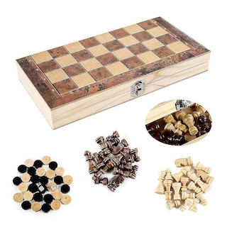 Foto 3 | Venta Internacional - Juego De Ajedrez Plegable De Madera Tradicional Para Adultos/niños