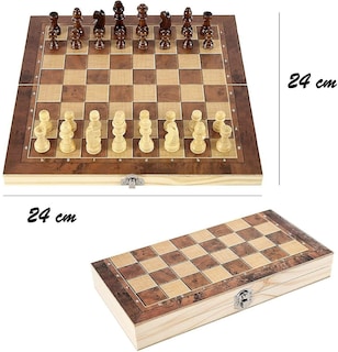 Foto 4 | Venta Internacional - Juego De Ajedrez Plegable De Madera Tradicional Para Adultos/niños