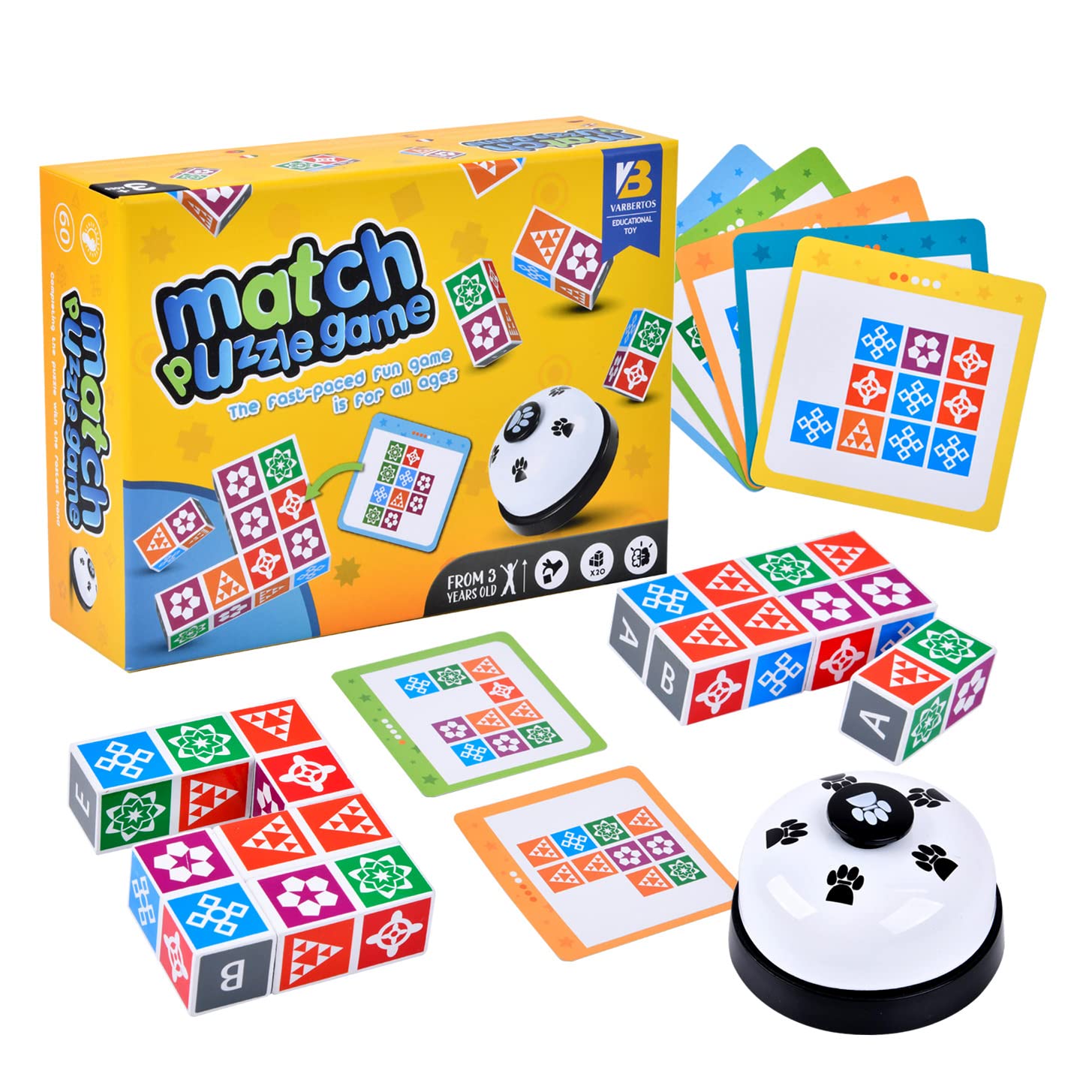 Venta Internacional - Juego A Juego De Rompecabezas Varbertos Wooden 2.0 Con Campana Para Niños