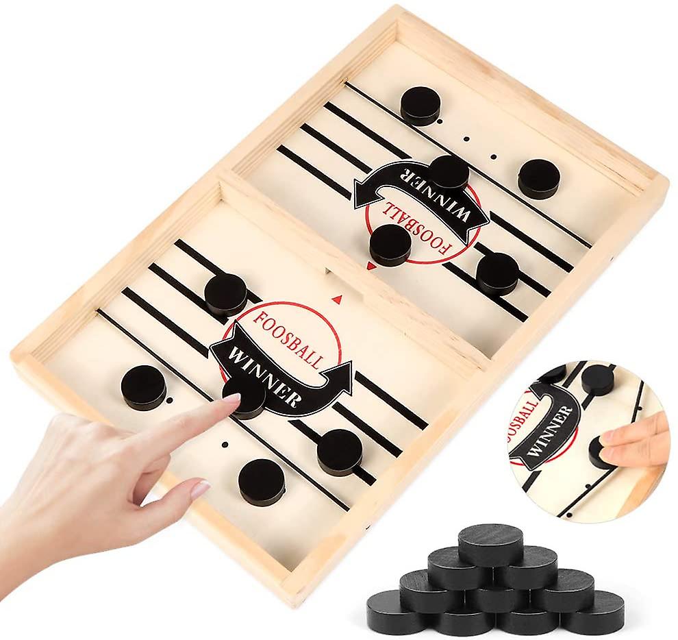 Venta Internacional - Juego De Mesa Fast Sling Puck Wooden Hockey Para Niños