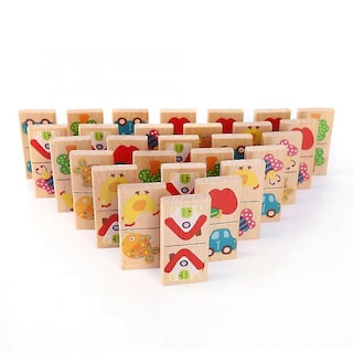 Foto 3 | Venta Internacional - Juego De Mesa Con Forma De Dominó Con Bloques De Madera, 28 Piezas, Para Niños