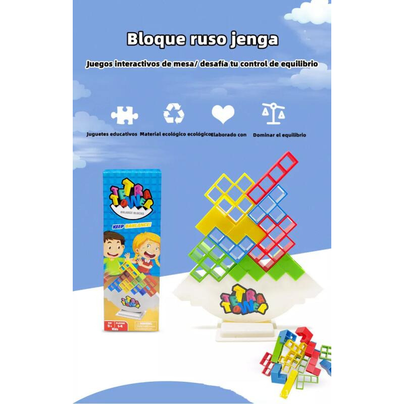 Foto 4 pulgar | Venta Internacional - Juego Educativo Tower Tetris Tower, 48 Piezas