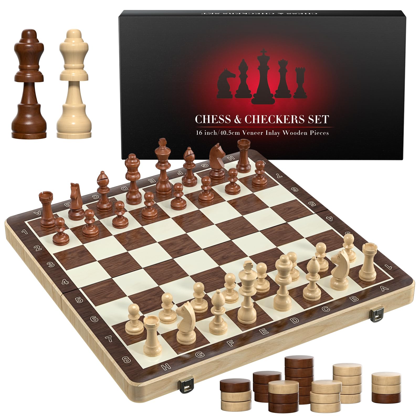Venta Internacional - Juego De Ajedrez Magnético Meuzhen 16 Con Damas Para Adultos Y Niños