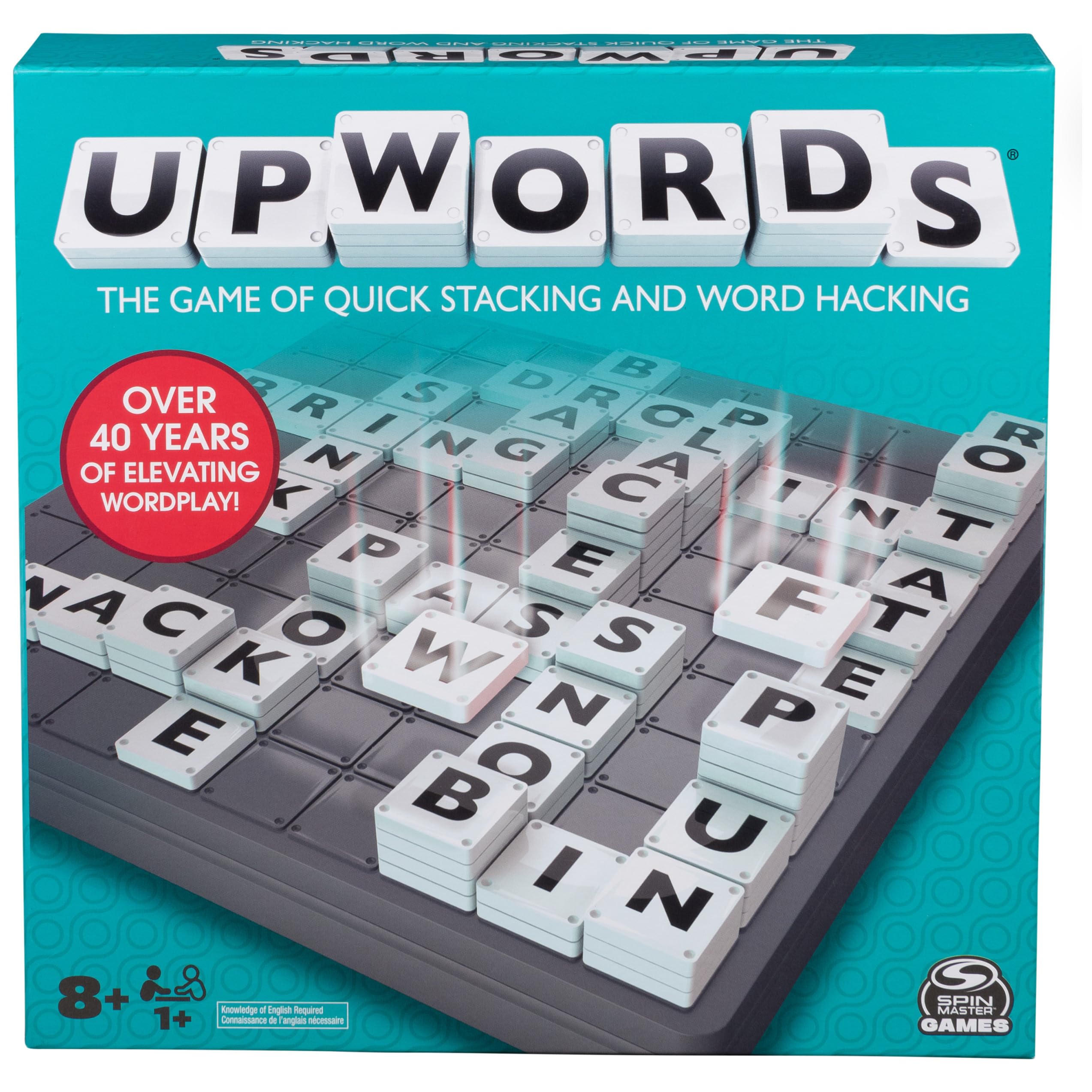 Foto 1 | Juego De Palabras Upwords Spin Master Con Fichas De Letras Apilables - Venta Internacional.