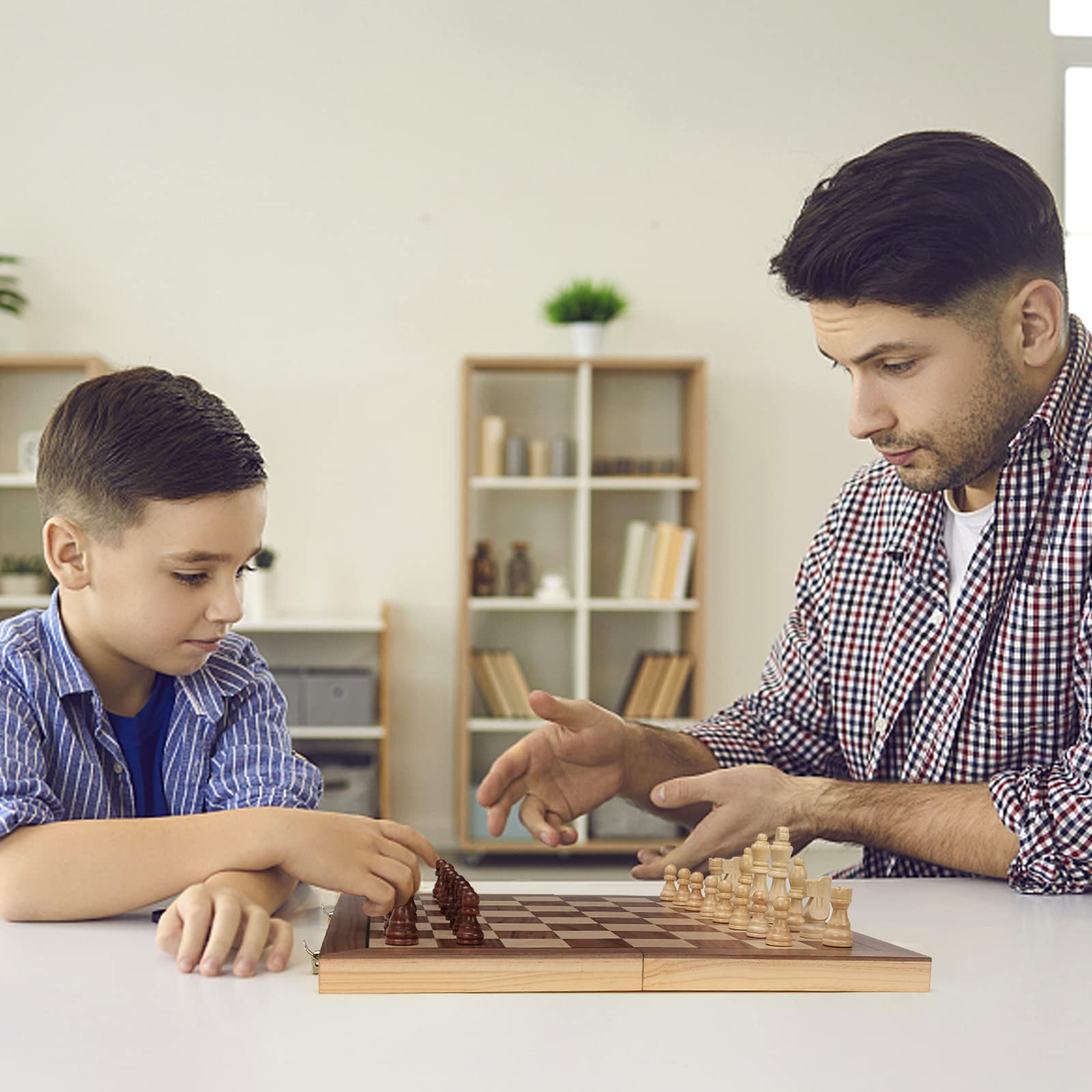 Foto 6 | Juego De Tablero De Ajedrez Vahome Magnetic De Madera Plegable De 15 Pulgadas - Venta Internacional.