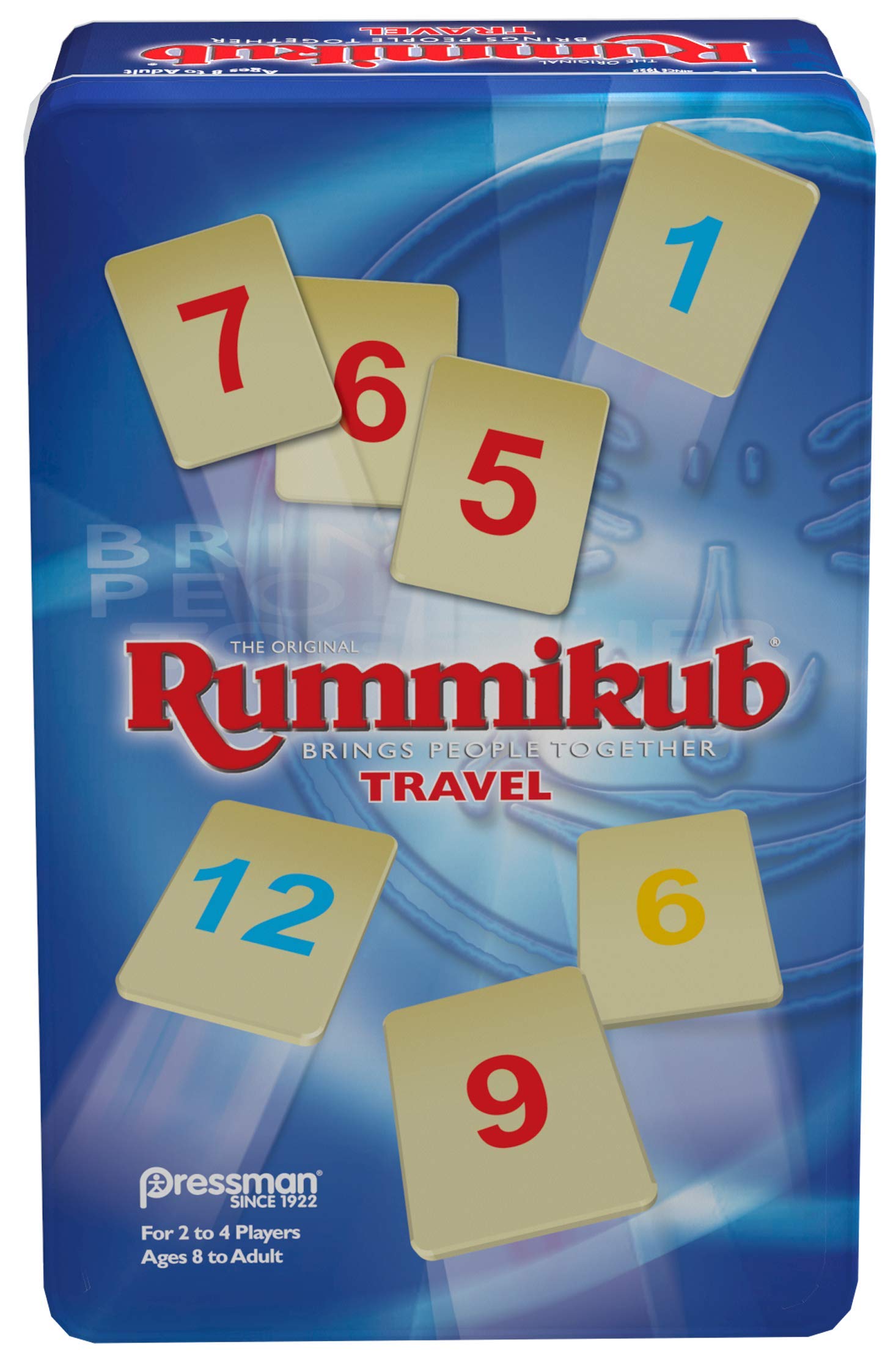 Foto 2 pulgar | Rummy Tile Game Pressman Rummikub Travel Tin Blue - Venta Internacional.