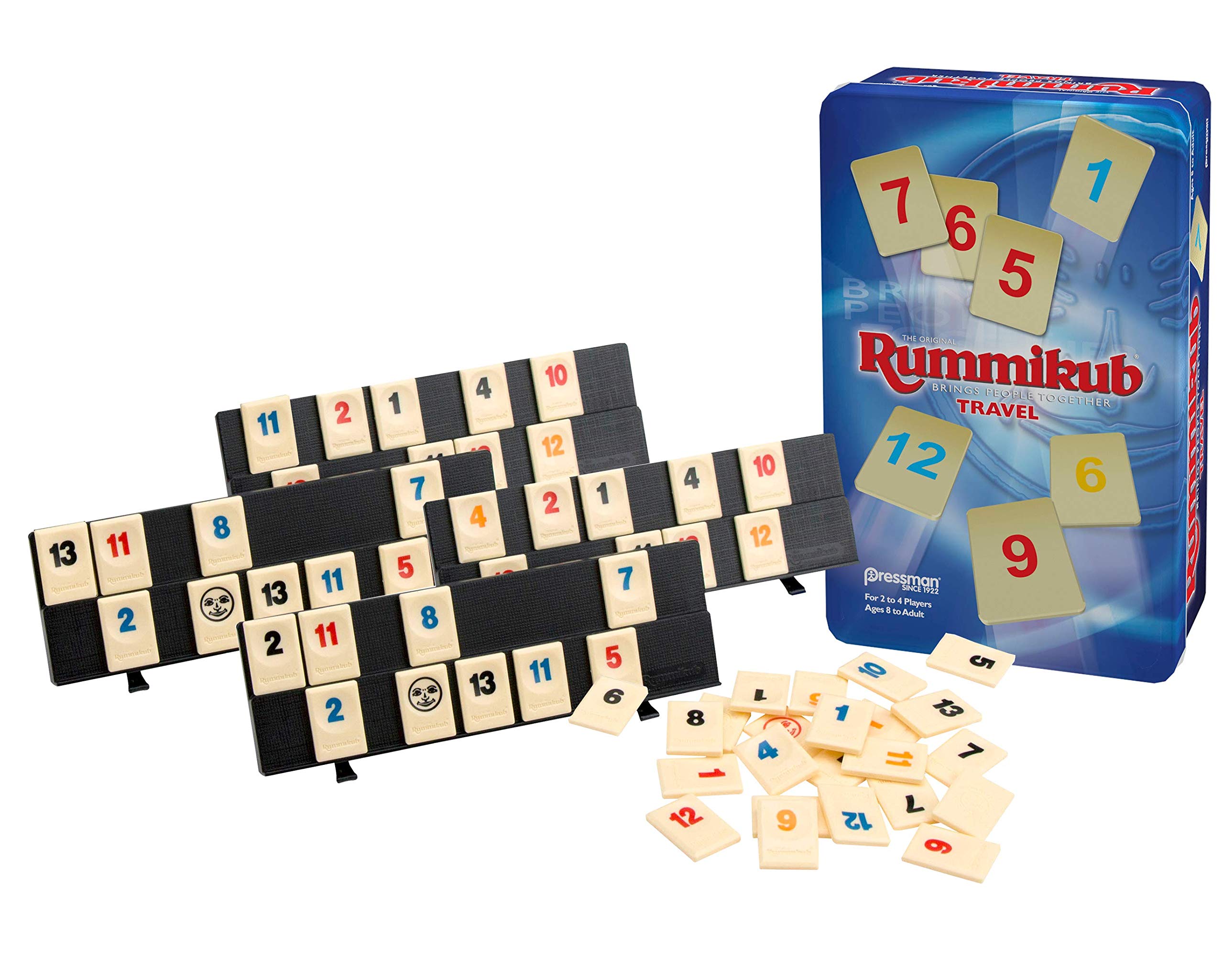 Foto 3 pulgar | Rummy Tile Game Pressman Rummikub Travel Tin Blue - Venta Internacional.
