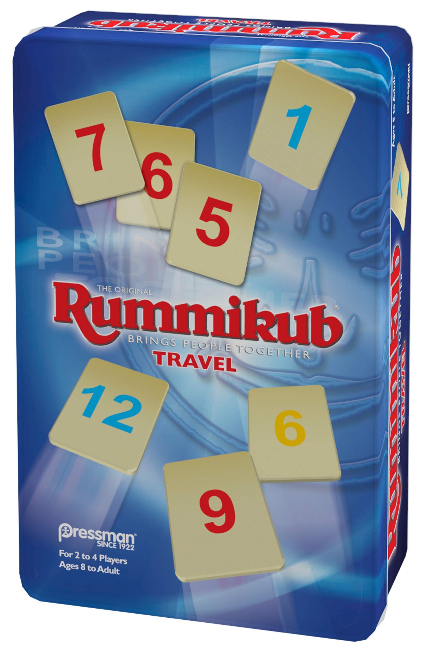 Foto 5 pulgar | Rummy Tile Game Pressman Rummikub Travel Tin Blue - Venta Internacional.