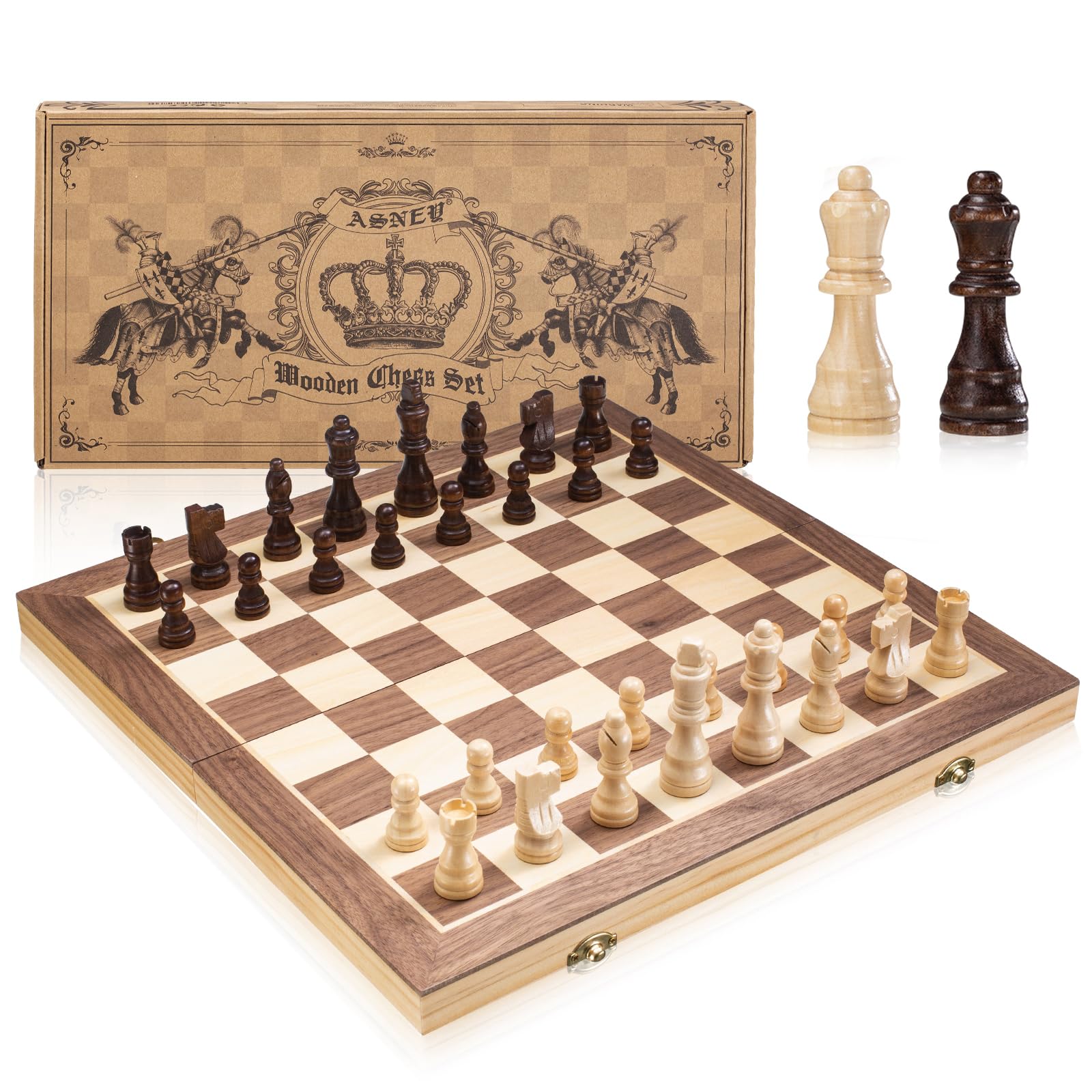 Foto 2 | Juego De Ajedrez Asney, Magnético Mejorado, De Madera, 15 Pulgadas, Con Almacenamiento - Venta Internacional.