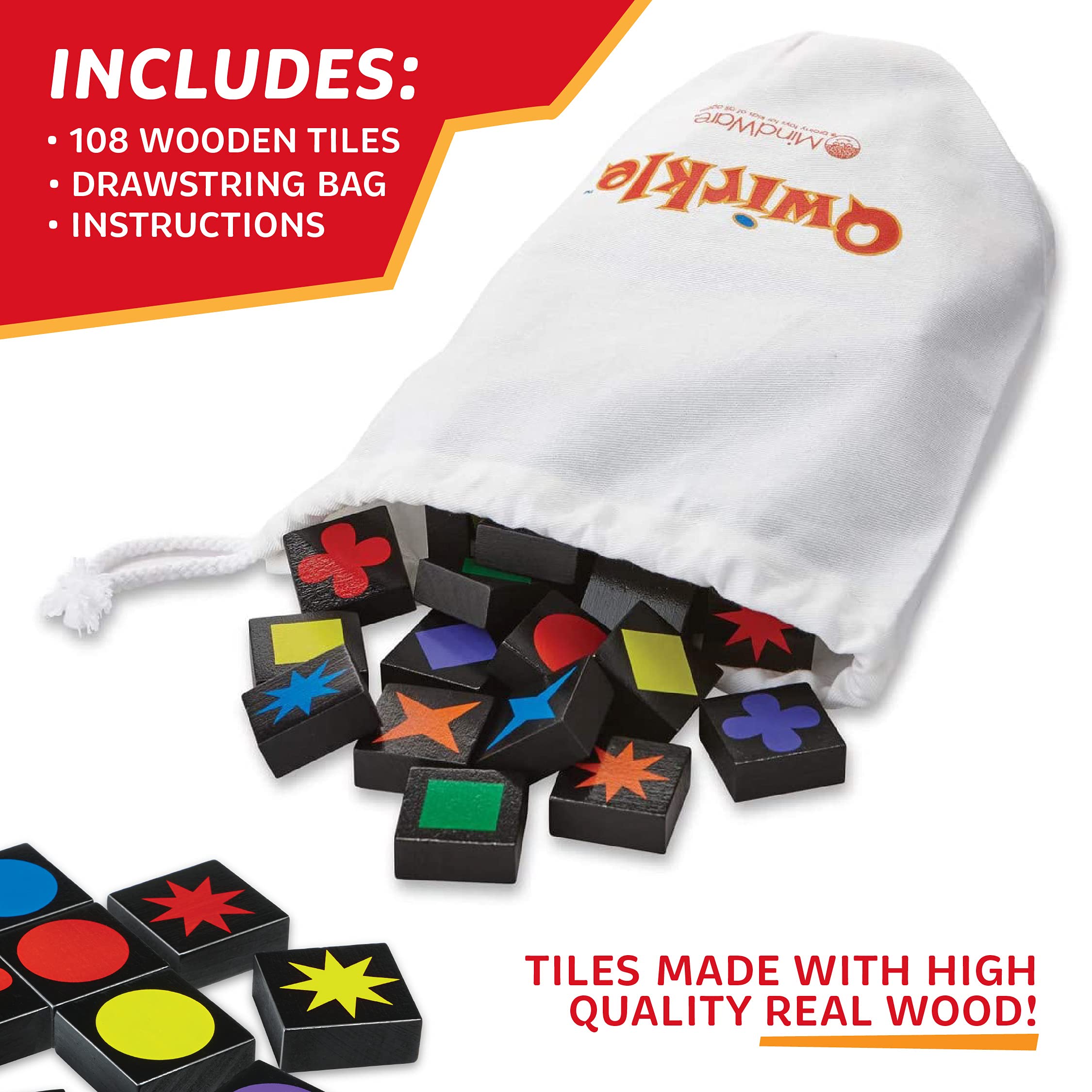 Foto 4 | Juego De Mesa Mindware Qwirkle Con 108 Fichas De Madera Y Libro De Reglas - Venta Internacional.