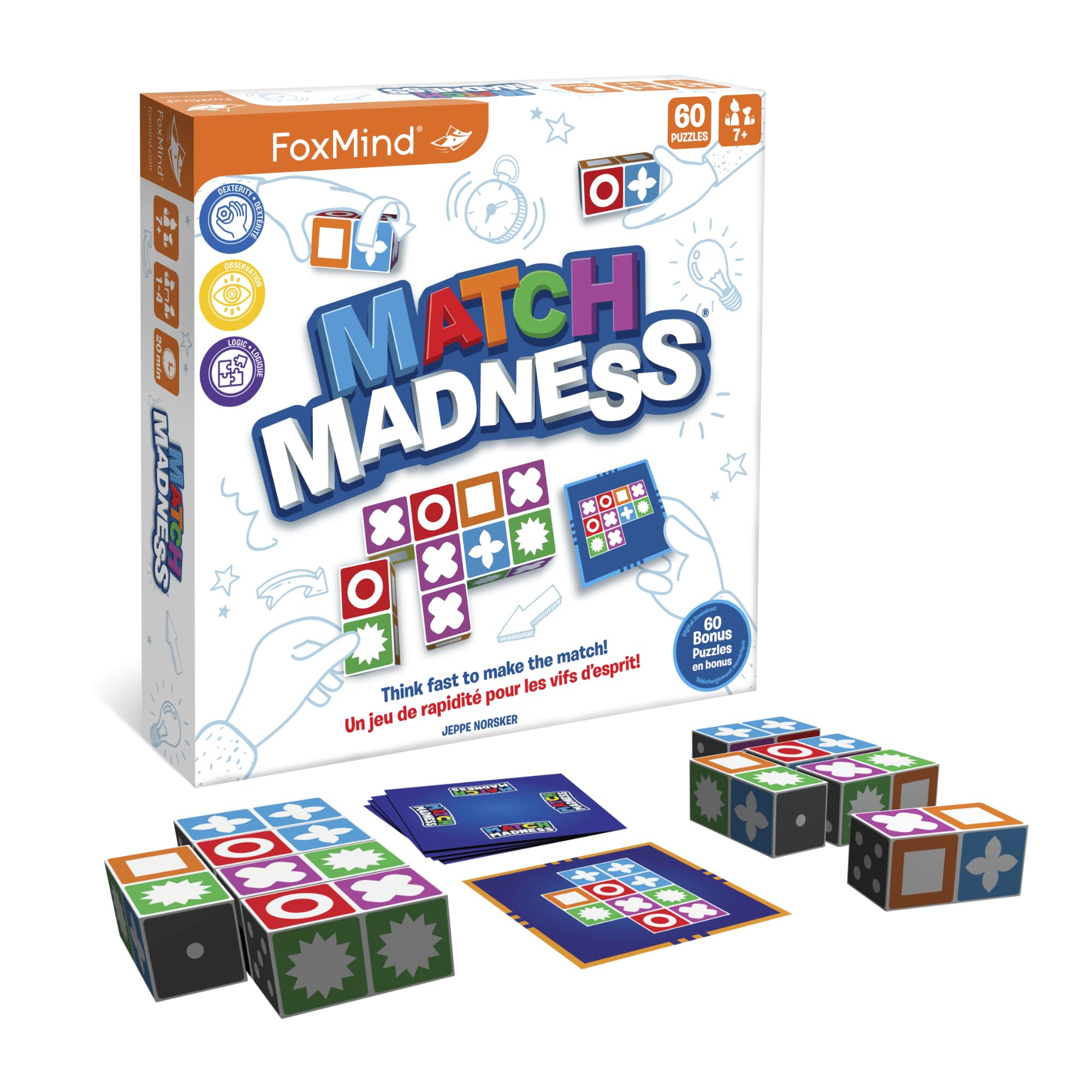 Juego De Mesa Foxmind Match Madness Dual Mode Reconocimiento Visual - Venta Internacional.