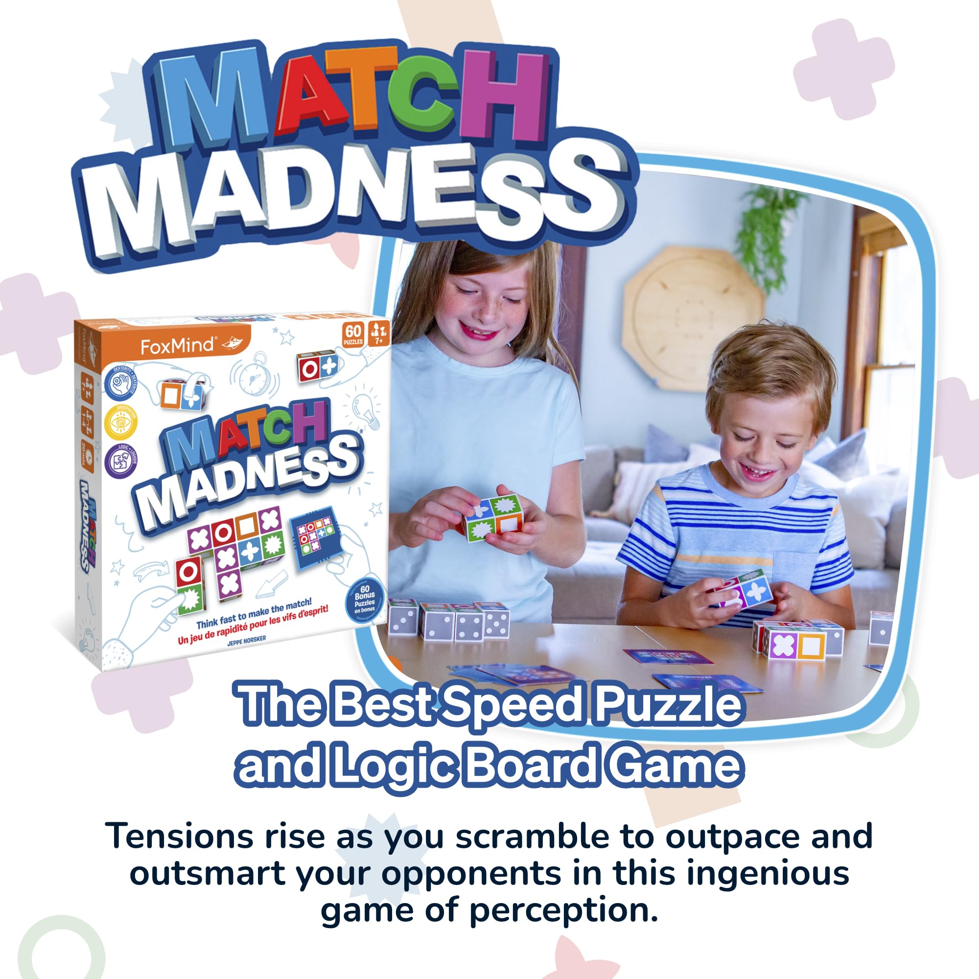 Foto 3 pulgar | Juego De Mesa Foxmind Match Madness Dual Mode Reconocimiento Visual - Venta Internacional.