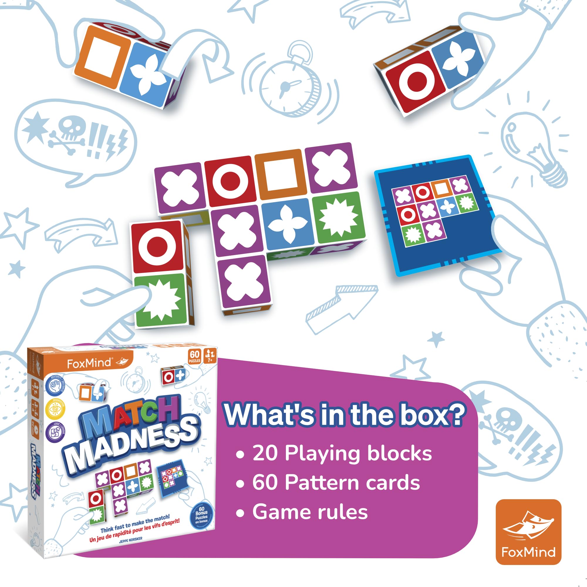 Foto 7 pulgar | Juego De Mesa Foxmind Match Madness Dual Mode Reconocimiento Visual - Venta Internacional.