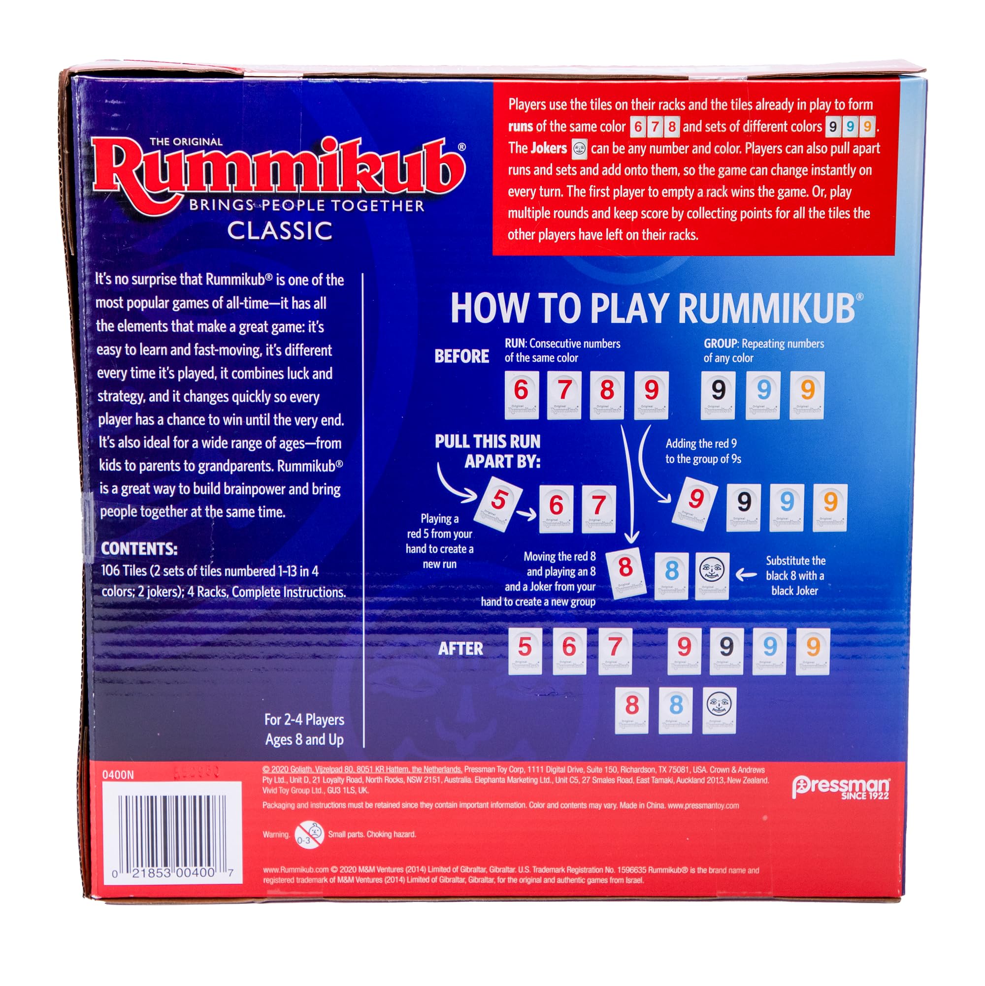 Foto 4 pulgar | Juego Rummikub The Original Rummy Tile Pressman - Venta Internacional