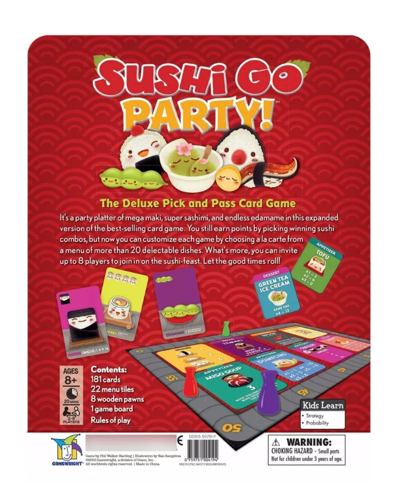 Foto 5 pulgar | Juego de Mesa Sushi Go Party! Español Gamewright de Cartas