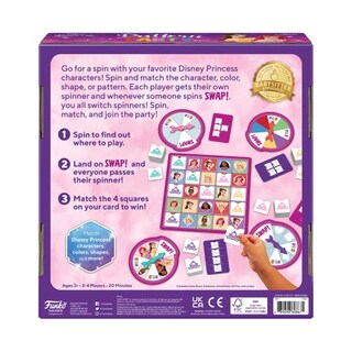Foto 2 | Juego De Fiesta Con Estampado Funko Disney Princess Con 5 Hilanderos - Venta Internacional.