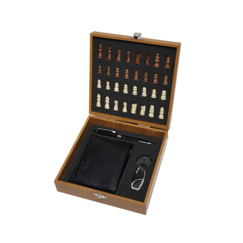 Foto 4 pulgar | Juego De Ajedrez Con Forma De Cartera Y Llavero Tipo Lápiz De Madera Con 32 Piezas De Ajedrez - Venta Internacional.