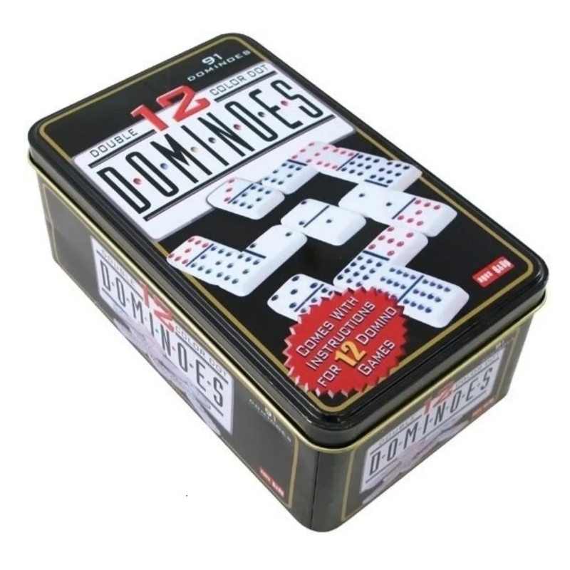 Domino Game Domino Double 12 91 Piezas Con Caja De Almacenamiento De Metal - Venta Internacional.