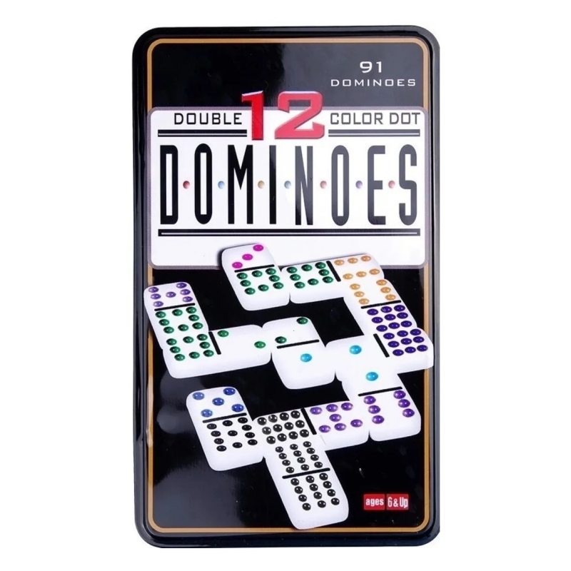 Foto 4 pulgar | Domino Game Domino Double 12 91 Piezas Con Caja De Almacenamiento De Metal - Venta Internacional.