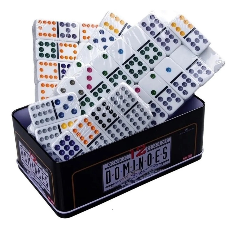 Foto 6 pulgar | Domino Game Domino Double 12 91 Piezas Con Caja De Almacenamiento De Metal - Venta Internacional.