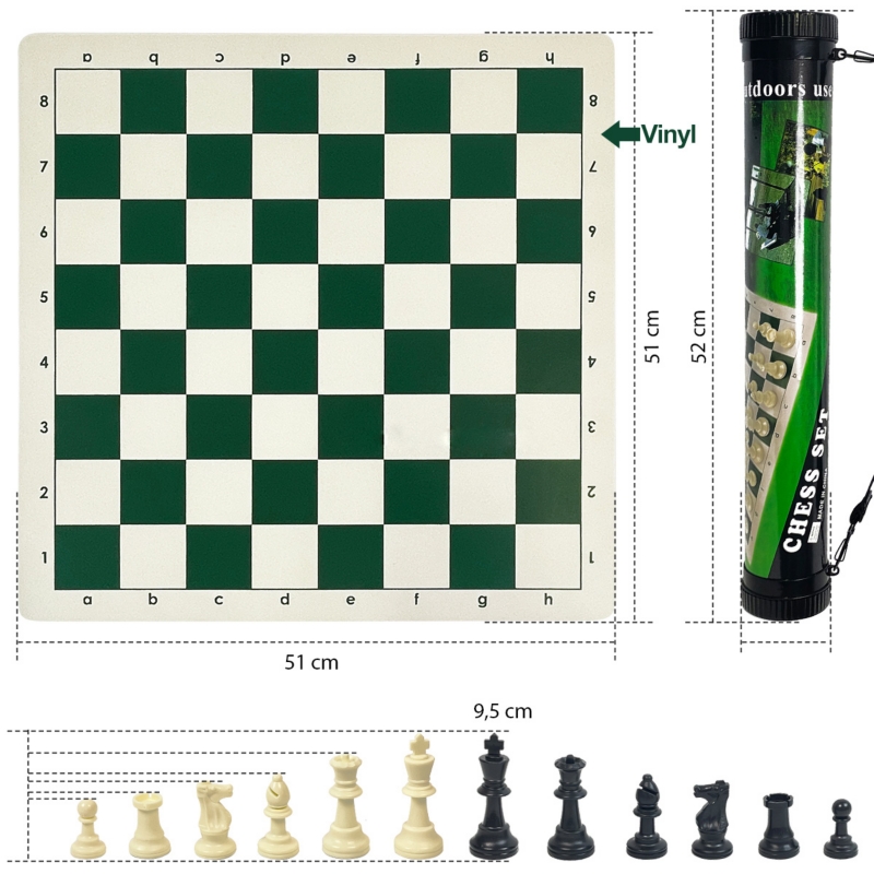 Foto 3 pulgar | Juego De Ajedrez Portátil De 51 X 51 Cm Con Funda, Diseño De Lujo - Venta Internacional.