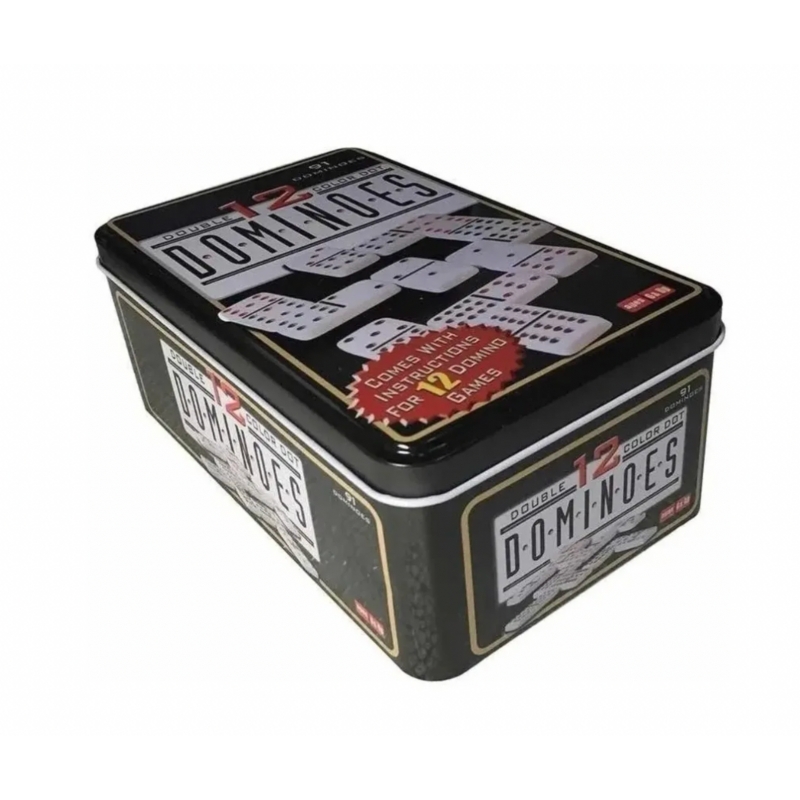 Foto 4 | Caja Metálica Domino Game Chancho 12 Con 91 Piezas - Venta Internacional.