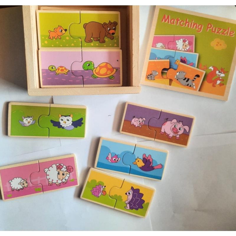 Foto 2 pulgar | Juego De Dominó, Juguete De Madera, 32 Piezas, Diseño De Animales Para Niños - Venta Internacional.