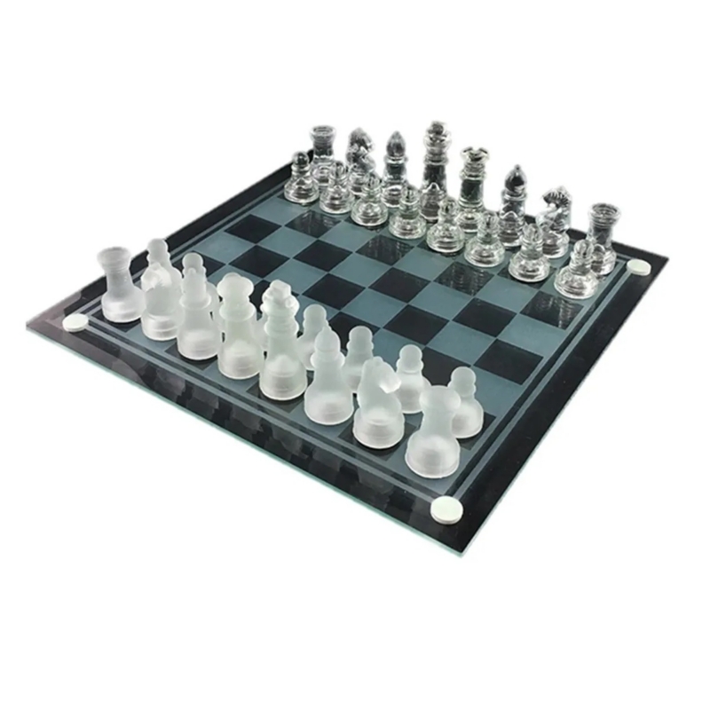 Foto 2 pulgar | Tablero De Ajedrez, Juego De Ajedrez De Cristal Con 32 Piezas De Cristal - Venta Internacional.