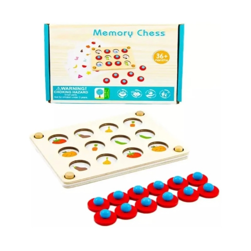 Foto 2 pulgar | Juego De Memoria Memorice Chess Para Niños Y Niñas - Venta Internacional.