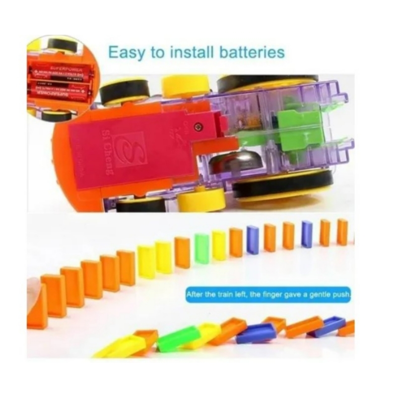Foto 3 pulgar | Juguete Electrónico Domino Train Car Para Niños Con 80 Bloques - Venta Internacional.