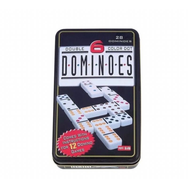 Foto 4 pulgar | Caja Metálica Domino Game Double De 6 Pulgadas Con 28 Limas De Colores - Venta Internacional.