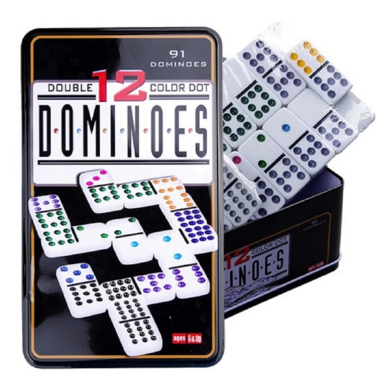 Foto 2 pulgar | Juego De Mesa Familiar Domino De 91 Piezas - Venta Internacional.