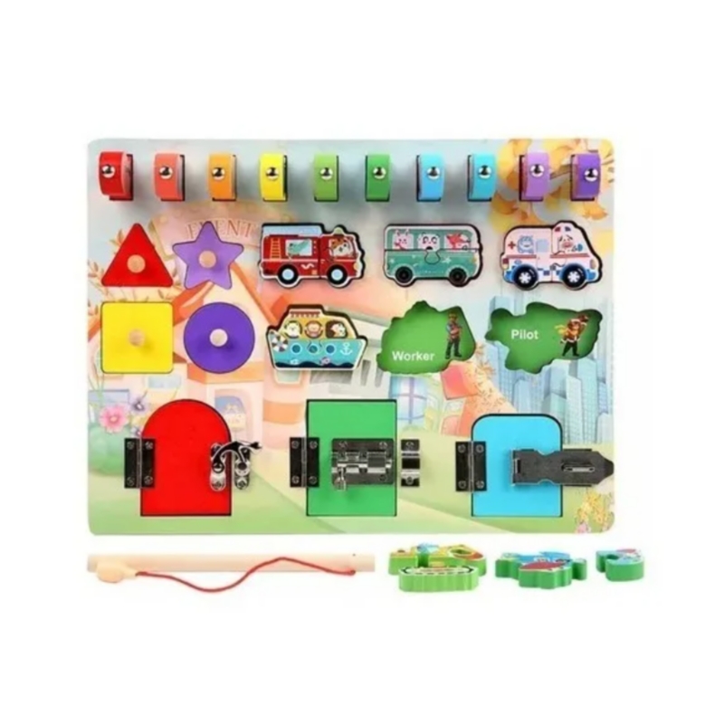 Foto 2 pulgar | Tabla De Juguetes Montessori De Pesca Y Encaje Para Niños - Venta Internacional.