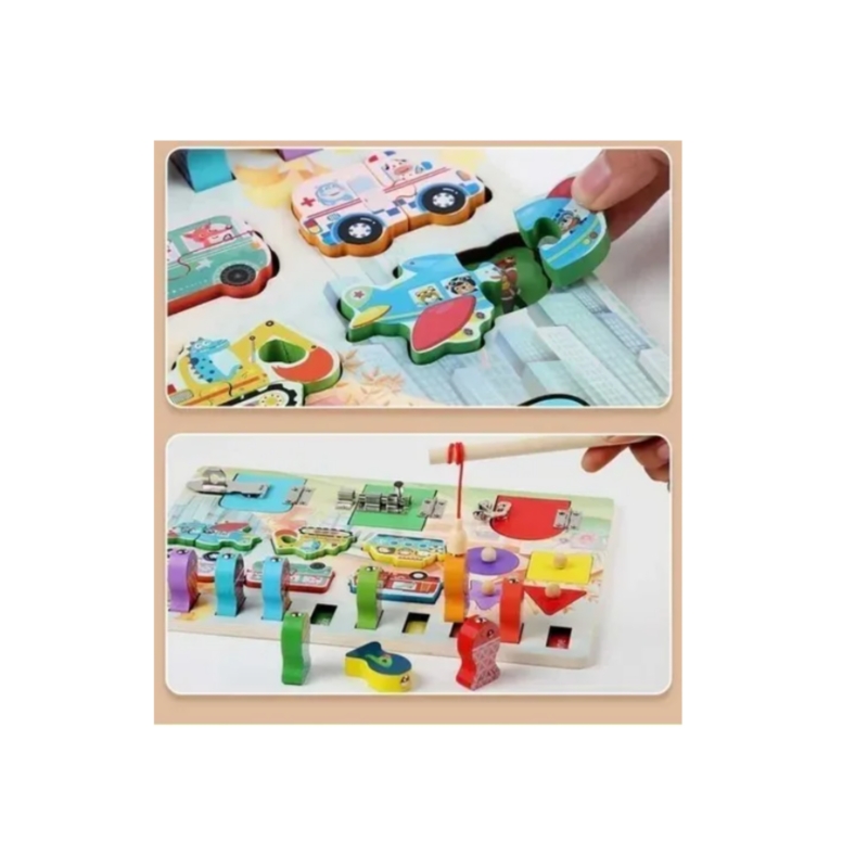 Foto 4 pulgar | Tabla De Juguetes Montessori De Pesca Y Encaje Para Niños - Venta Internacional.