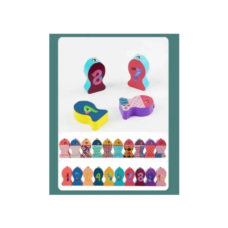 Foto 5 pulgar | Tabla De Juguetes Montessori De Pesca Y Encaje Para Niños - Venta Internacional.