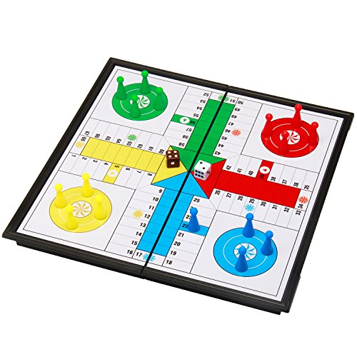 Juego de Ludo Go Board Magnético de Viaje Plegable Amerous D - Multicolor