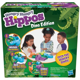 Foto 2 | Juego de Mesa Hasbro Gaming Hungry Hungry Hippos Dino Edition - Venta Internacional