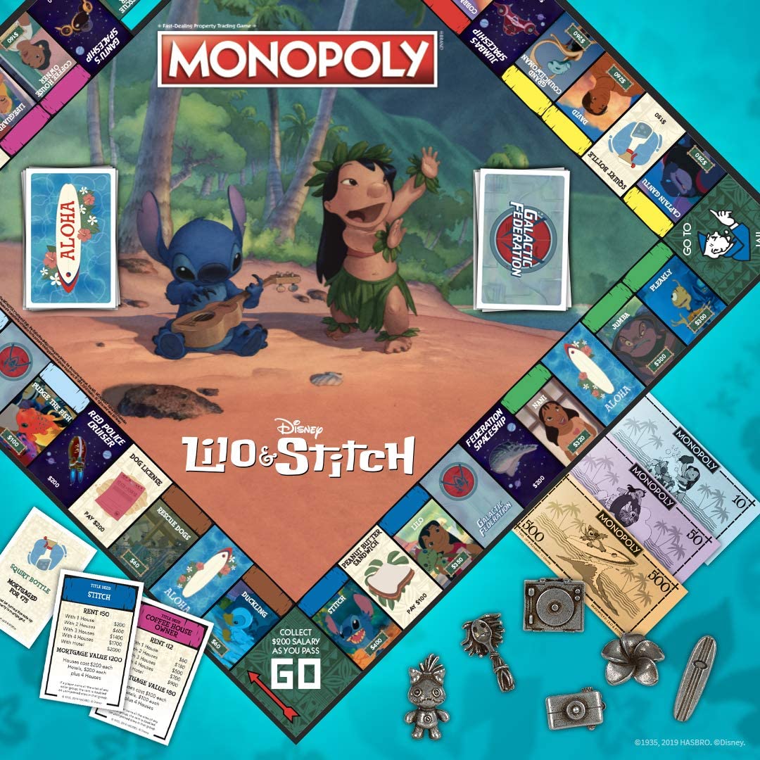 Foto 4 pulgar | Juego de Monopoly Lilo & Stitch de Disney - Versión tropical para 2-6 jugadores