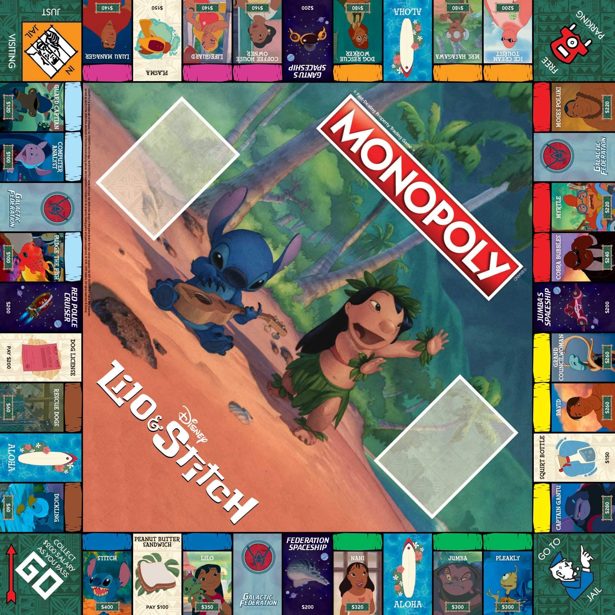 Foto 6 pulgar | Juego de Monopoly Lilo & Stitch de Disney - Versión tropical para 2-6 jugadores