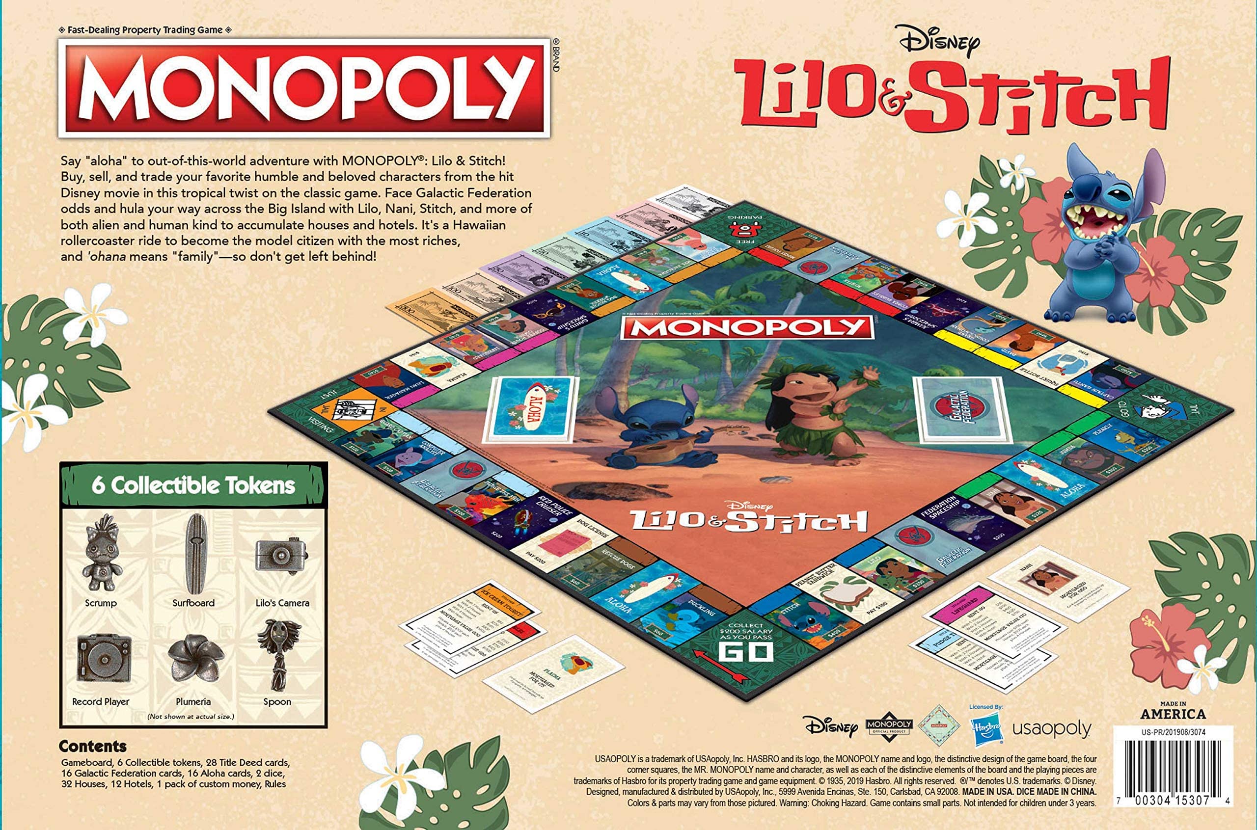 Foto 7 pulgar | Juego de Monopoly Lilo & Stitch de Disney - Versión tropical para 2-6 jugadores