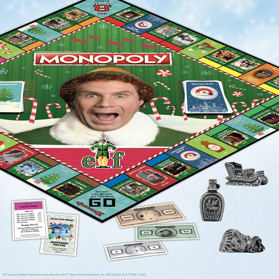 Foto 3 | Juego de Mesa Usaopoly Monopoly Elf Christmas Film - Venta Internacional