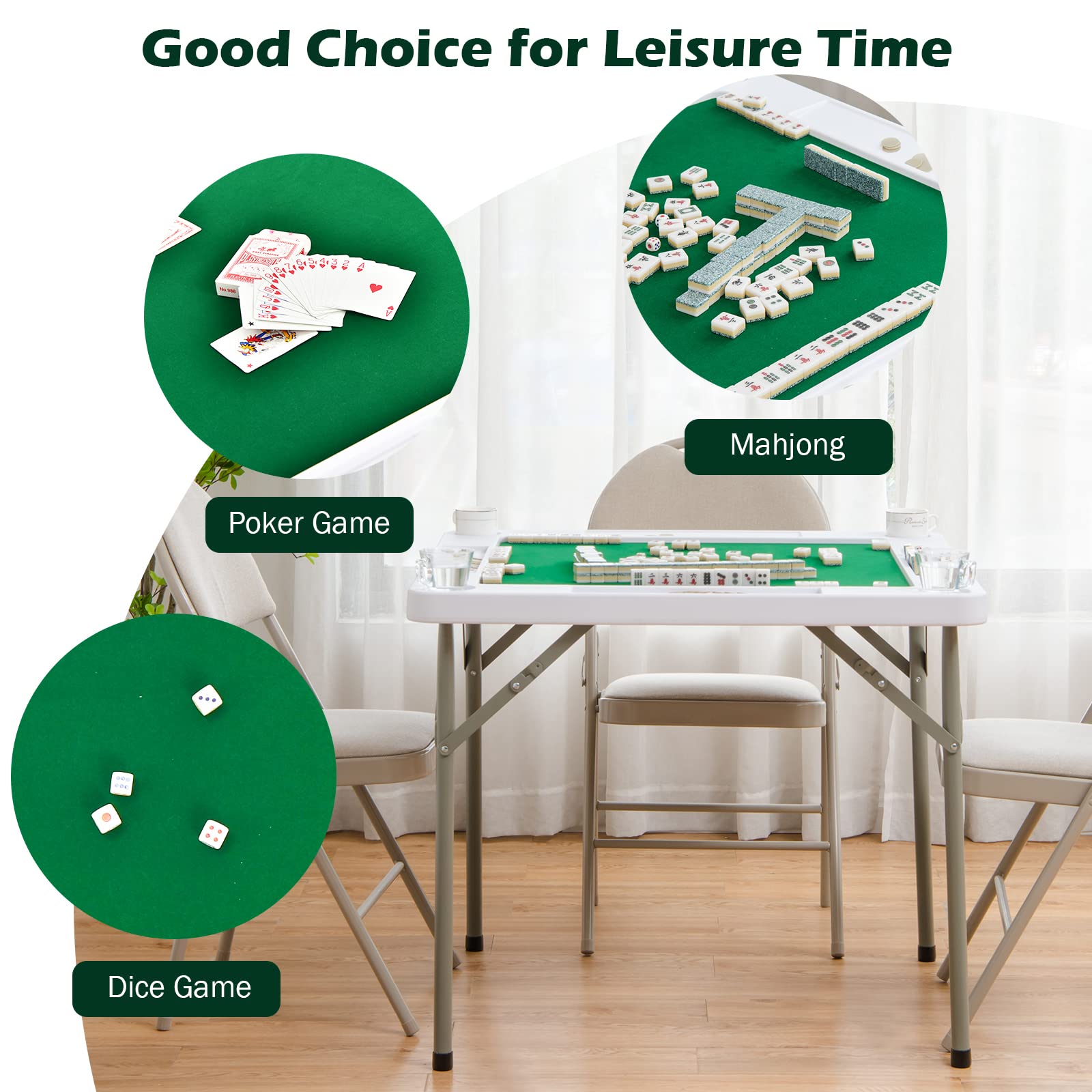 Foto 3 pulgar | Mesa Mahjong Plegable Gotoplay con Tablero de Pvc Verde - Venta Internacional