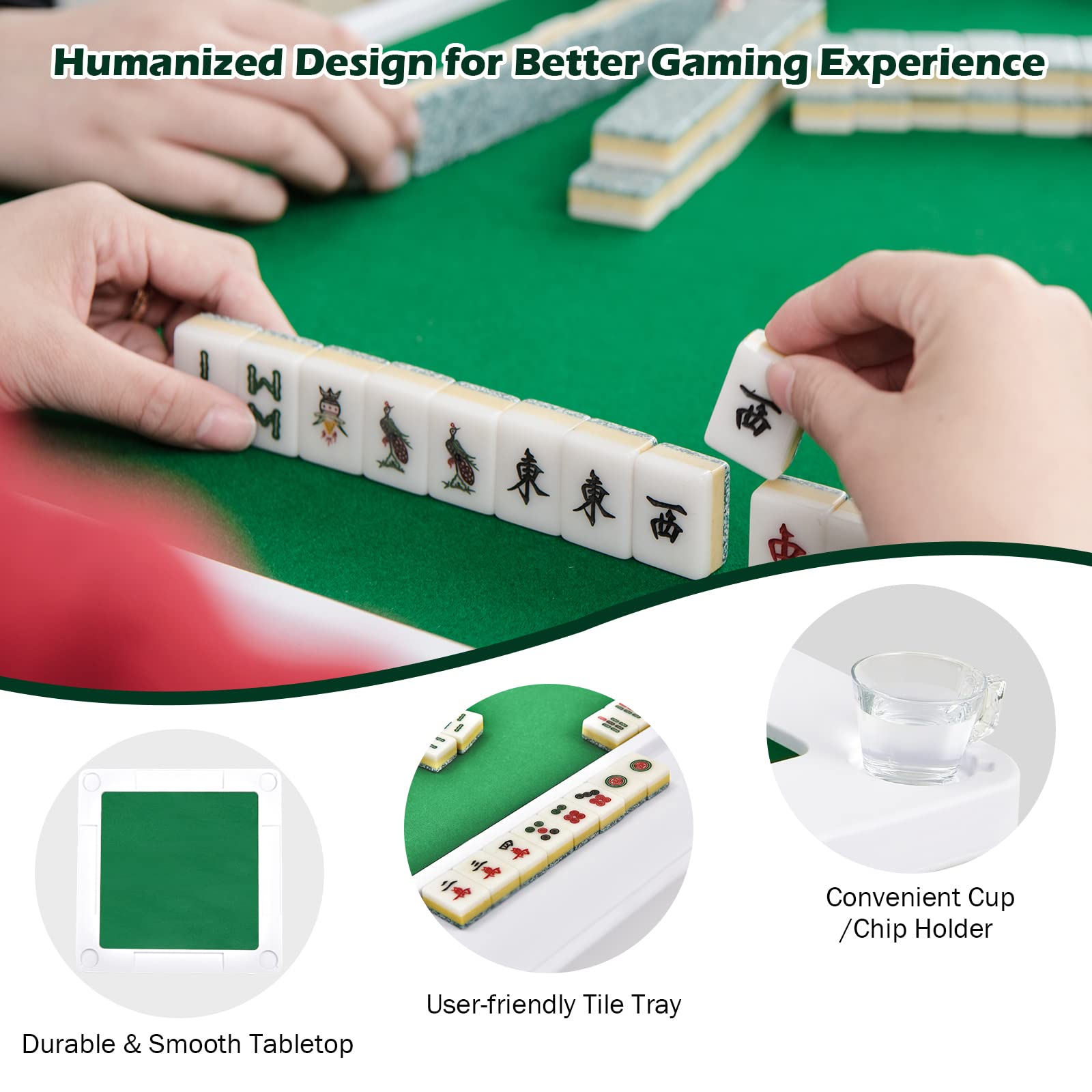 Foto 5 pulgar | Mesa Mahjong Plegable Gotoplay con Tablero de Pvc Verde - Venta Internacional
