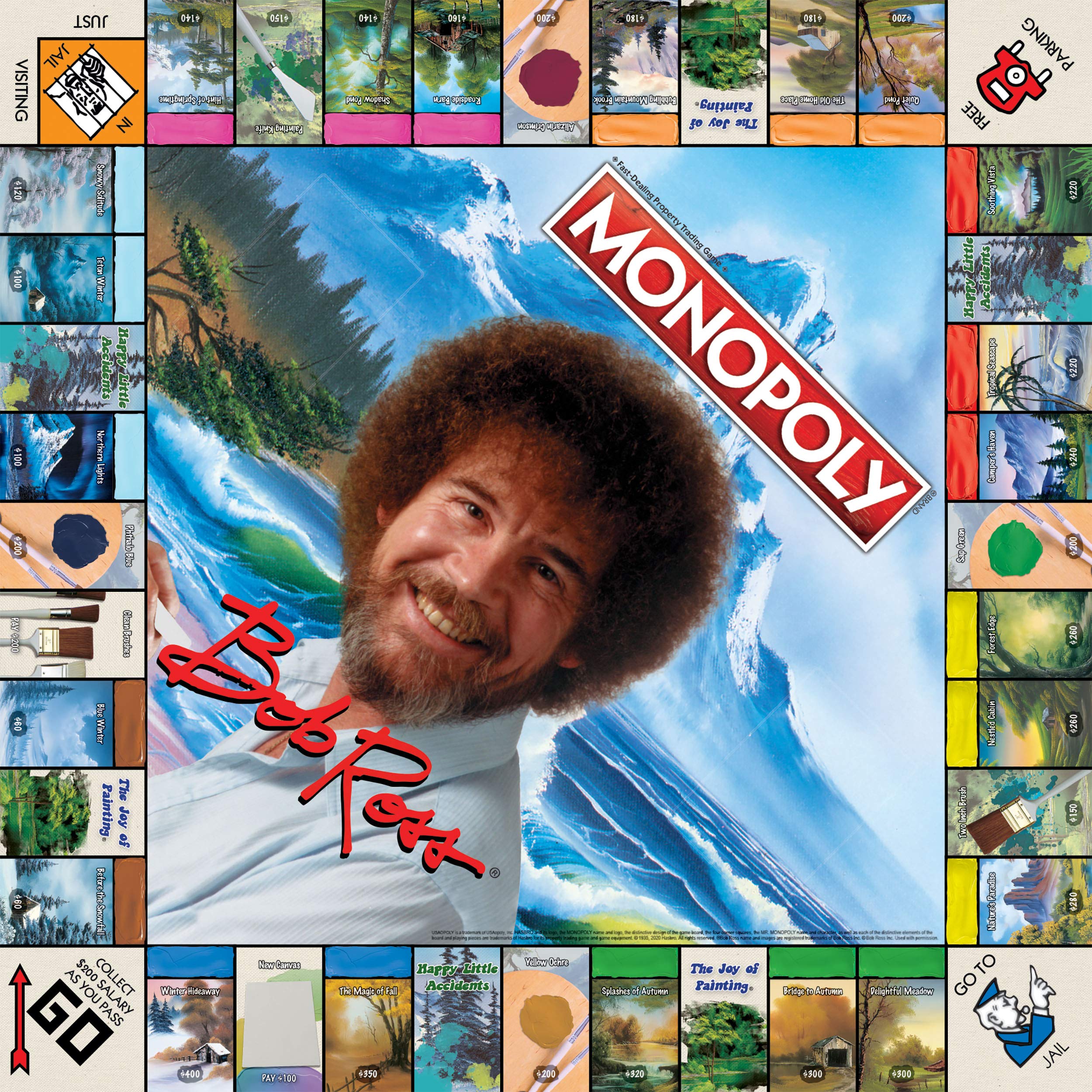 Foto 4 pulgar | Juego de Monopoly Usapoly Edición Bob Ross con 6 Fichas - Venta Internacional