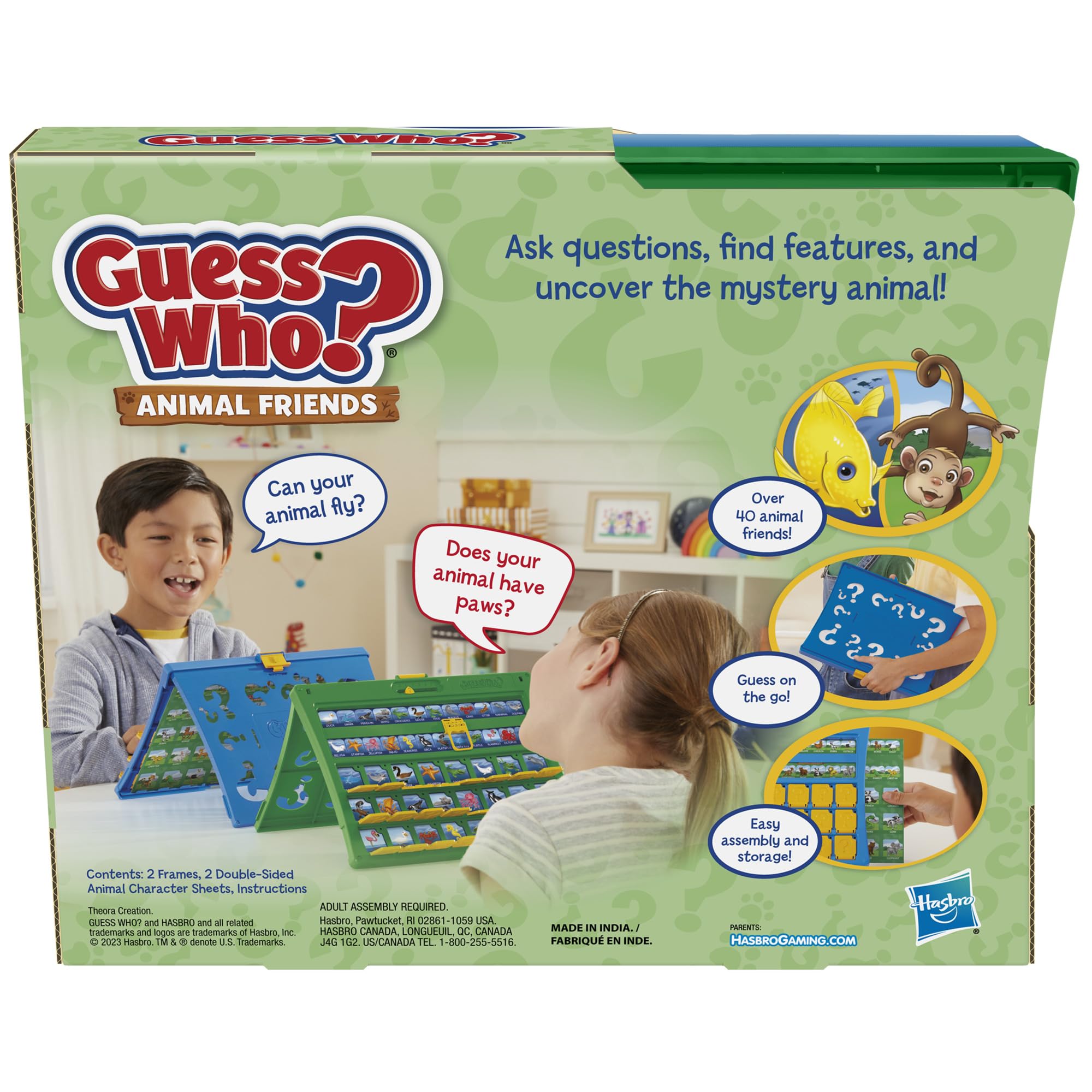 Foto 3 pulgar | Juego de Mesa Hasbro Gaming ¿Adivina Quién? Animal Friends para Niños Mayores de 6 Años