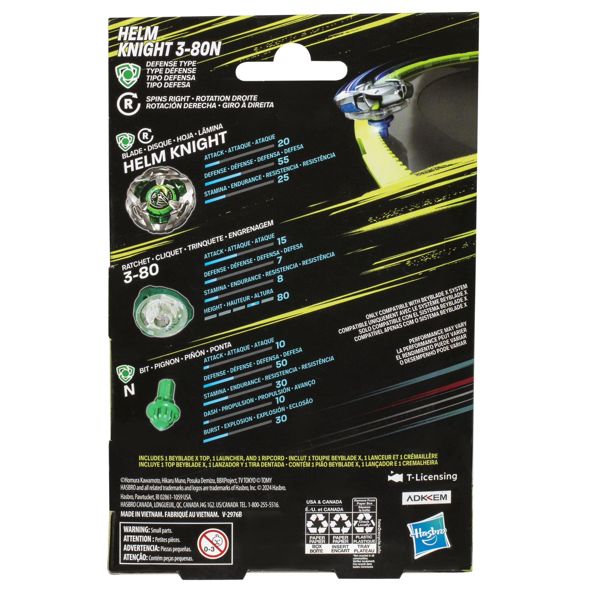 Foto 6 pulgar | Set de Paquete de Inicio Beyblade X Helm Knight 3-80n con Lanzador - Venta Internacional